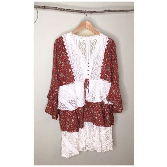 Cottage Core Woven Tiered Ruffle Mini Dress - Picture 9 of 12